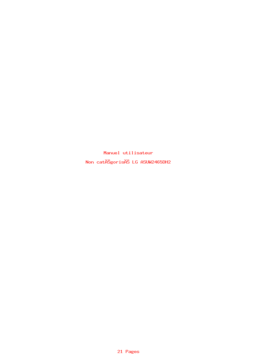 Page 1 de la notice Manuel utilisateur LG ASUW2465DH2