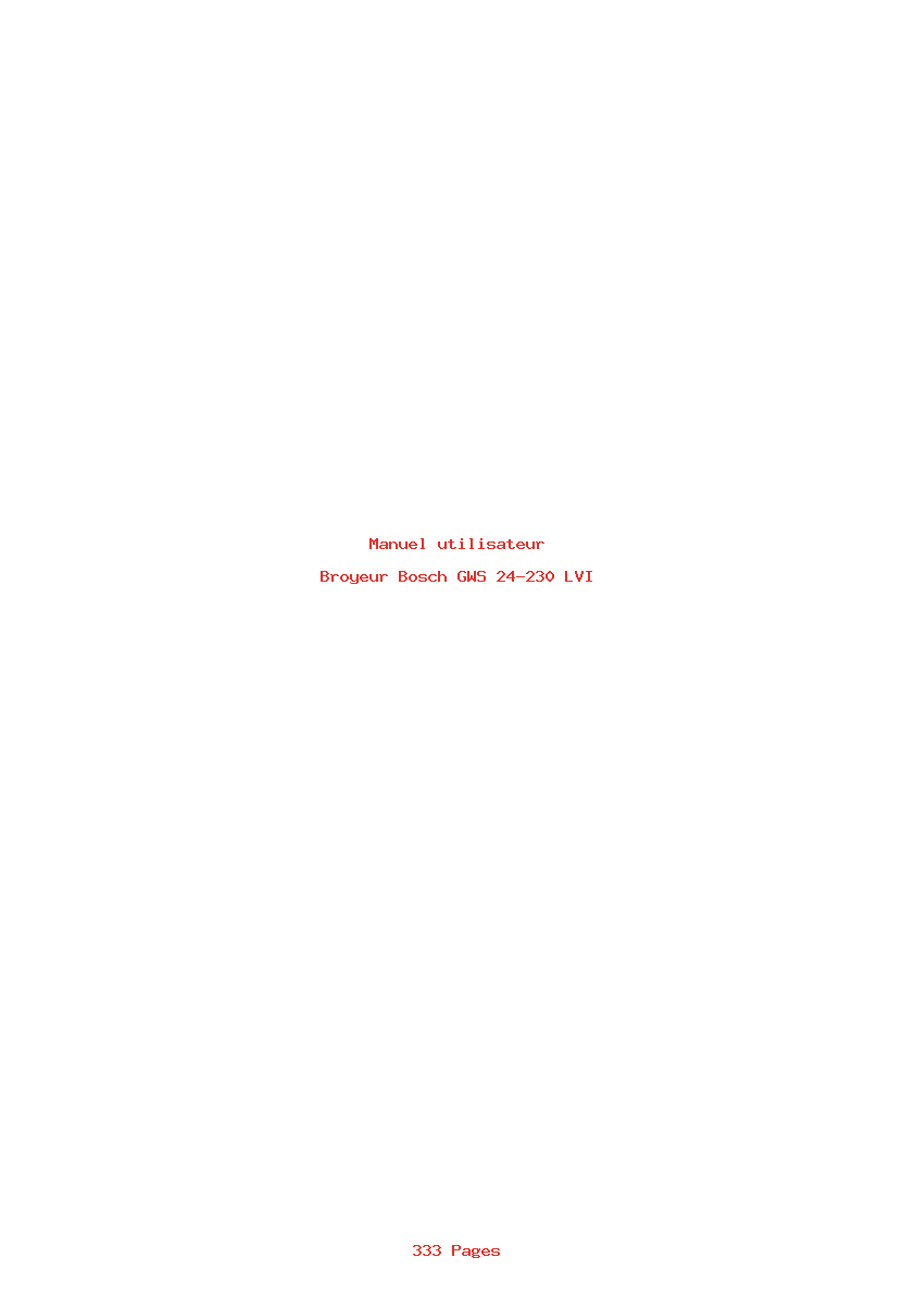 Page 1 de la notice Manuel utilisateur Bosch GWS 24-230 LVI