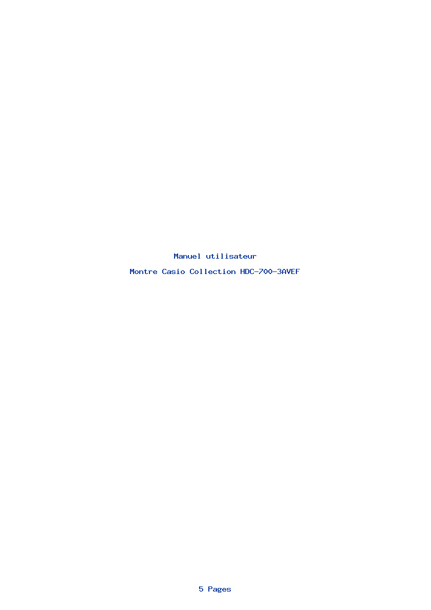 Page 1 de la notice Manuel utilisateur Casio Collection HDC-700-3AVEF
