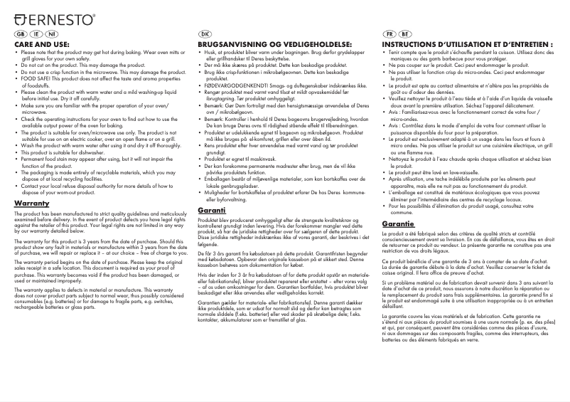 Page 1 de la notice Manuel utilisateur Ernesto IAN 302500