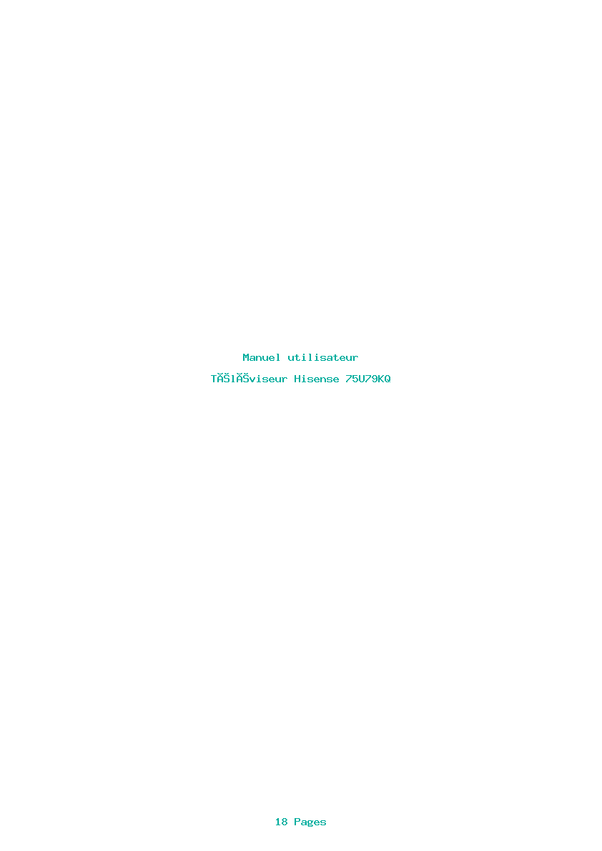 Page 1 de la notice Manuel utilisateur Hisense 75U79KQ