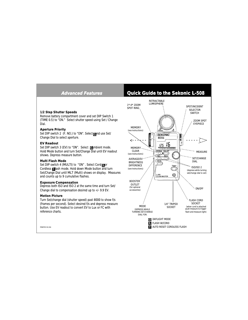 Página 1 del manual Manual de usuario Sekonic L-508