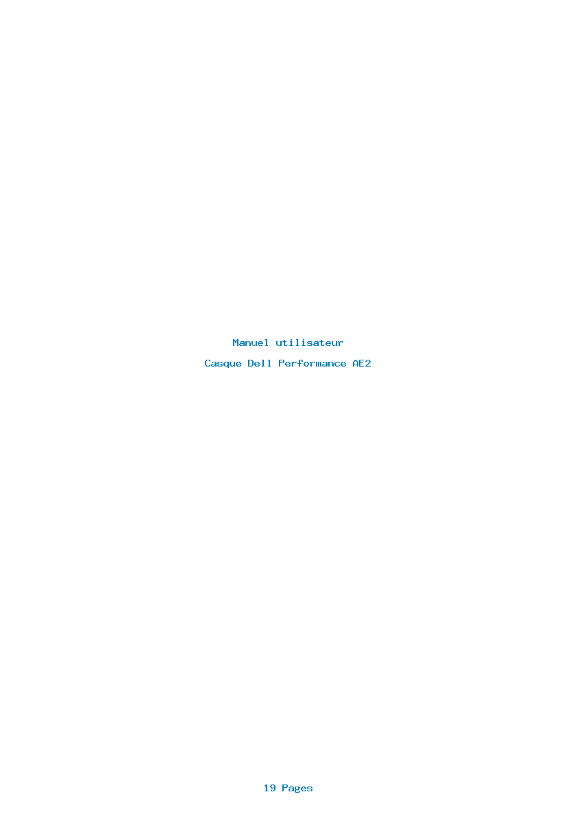 Page 1 de la notice Manuel utilisateur Dell Performance AE2