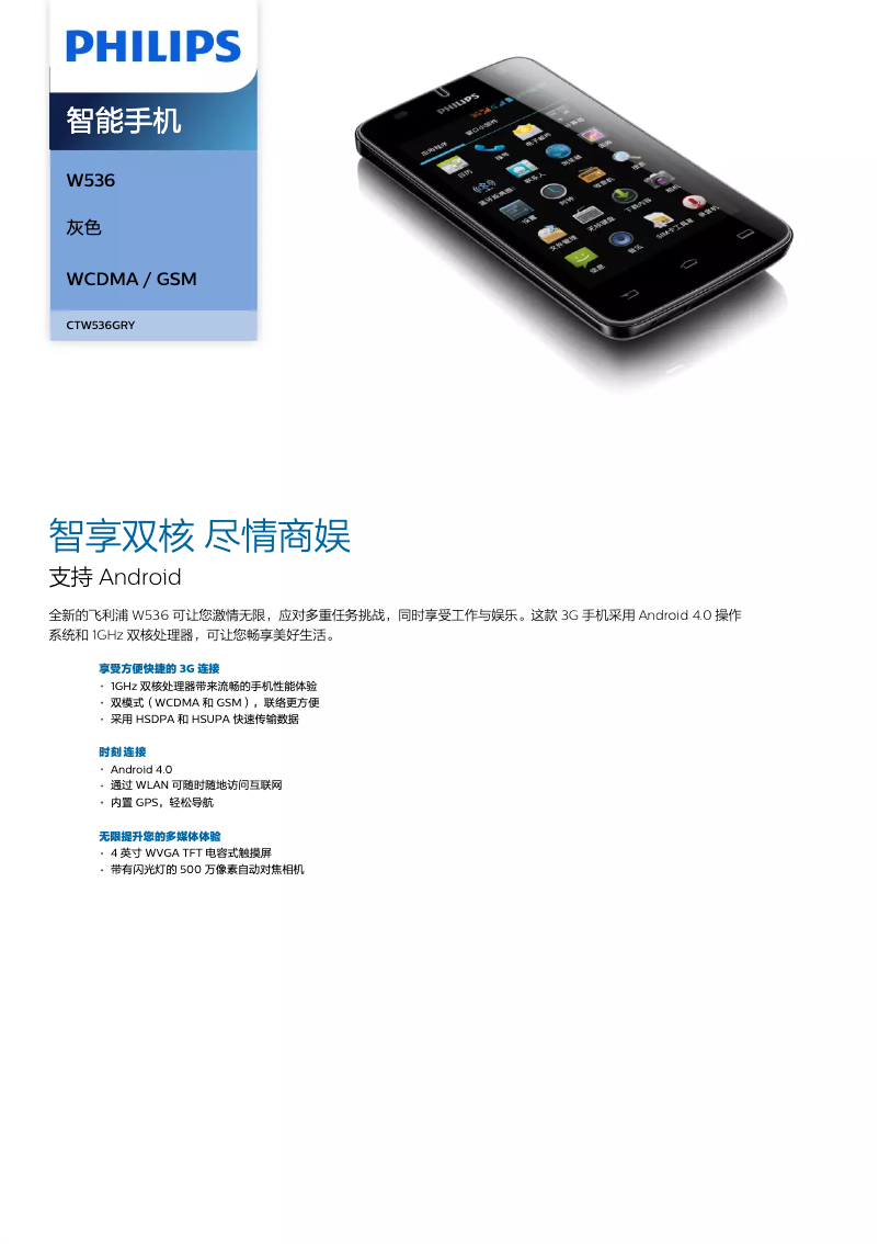 Página 1 del manual Manual de usuario Philips CTW536GRY