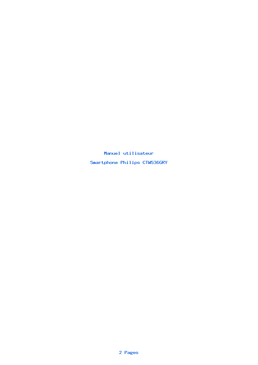 Page 1 de la notice Manuel utilisateur Philips CTW536GRY