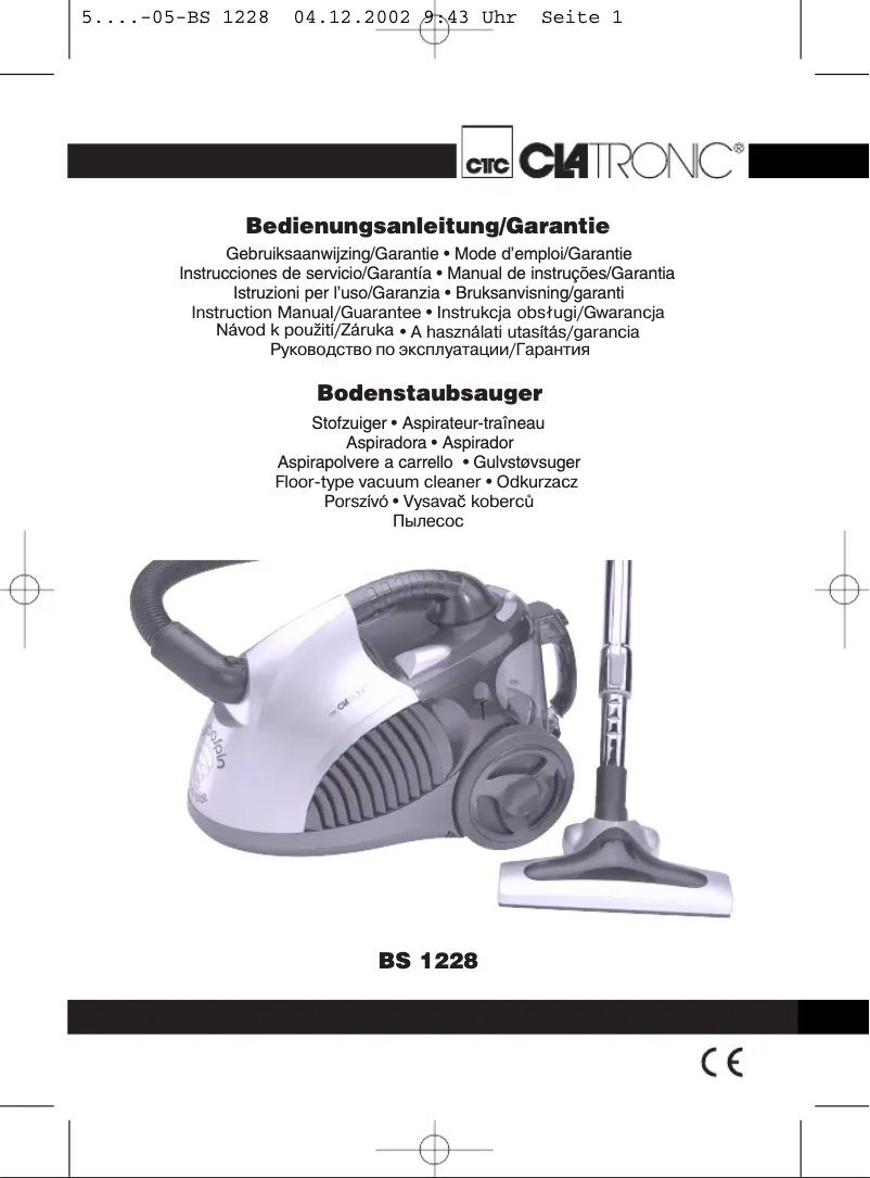 Página 1 del manual Manual de usuario Clatronic BS 1228