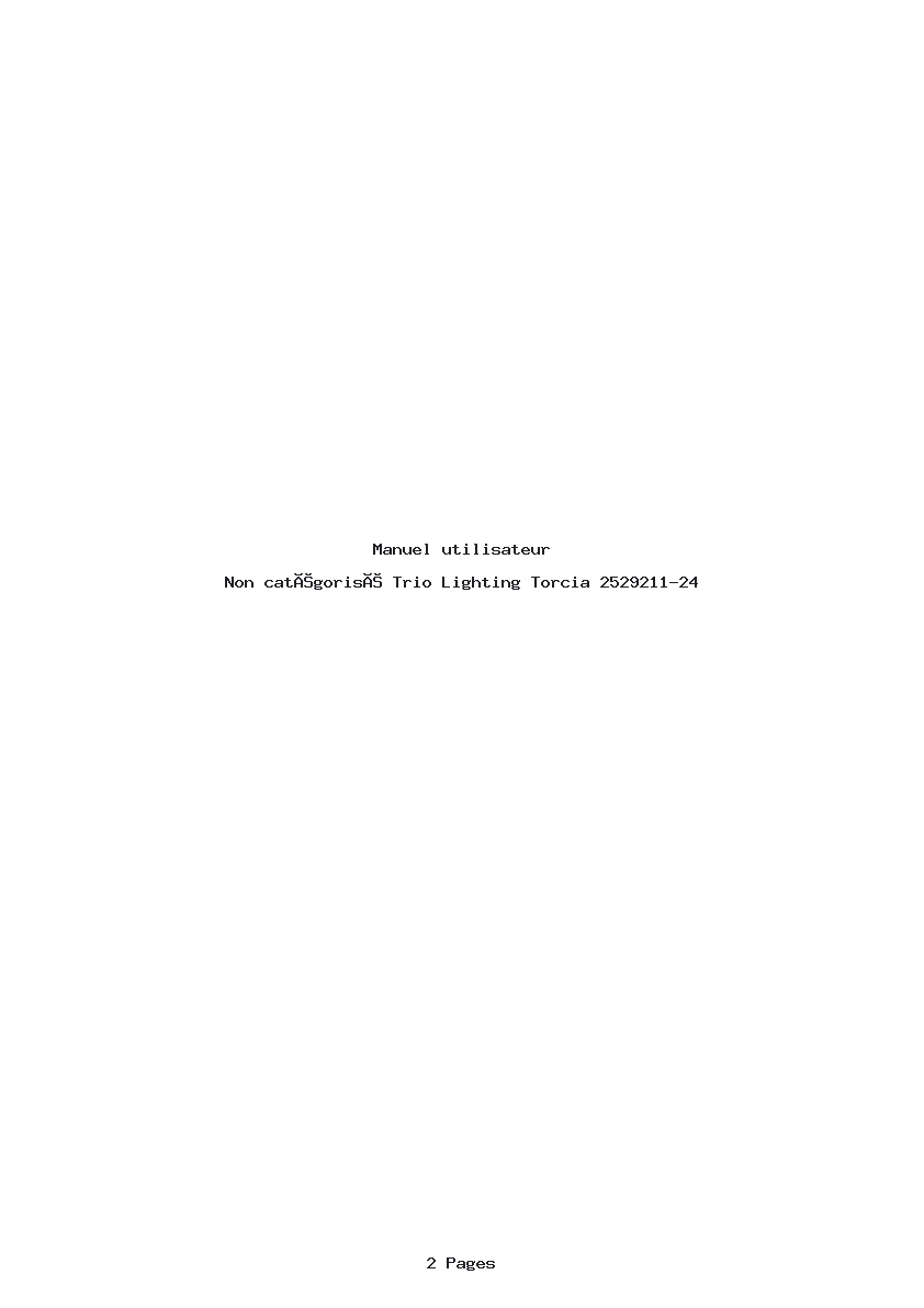 Page 1 de la notice Manuel utilisateur Trio Lighting Torcia 2529211-24