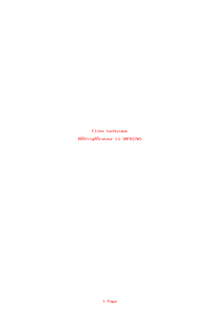 Image de la première page du manuel de l'appareil SRFB27W3