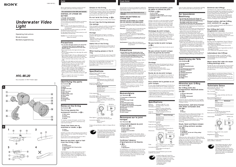 Page n°1 - Manuel utilisateur Sony HVL-ML20