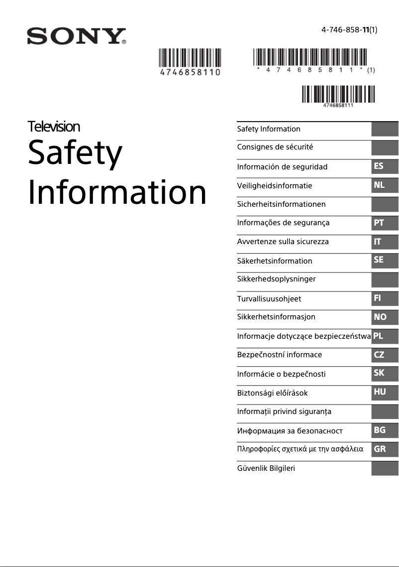 Page 1 de la notice Manuel utilisateur Sony KD-85ZG9