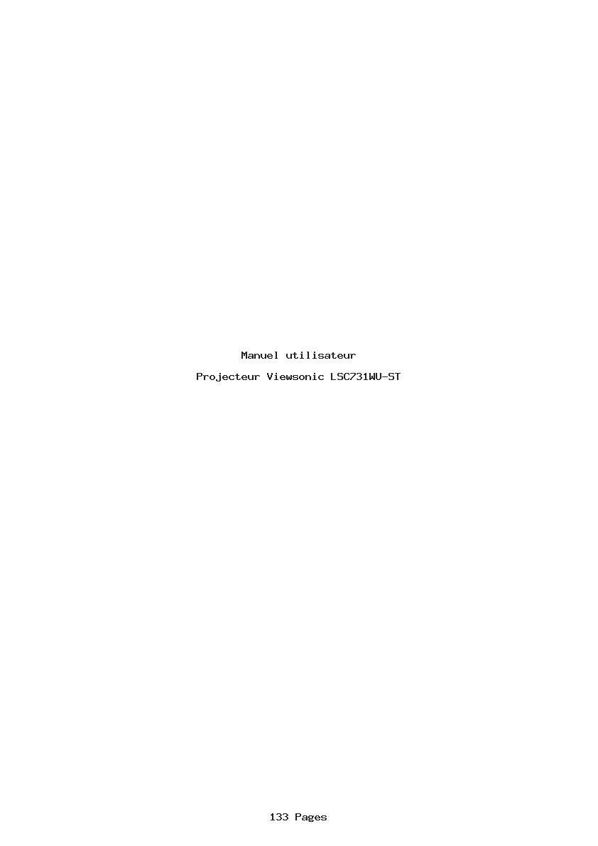 Page 1 de la notice Manuel utilisateur Viewsonic LSC731WU-ST