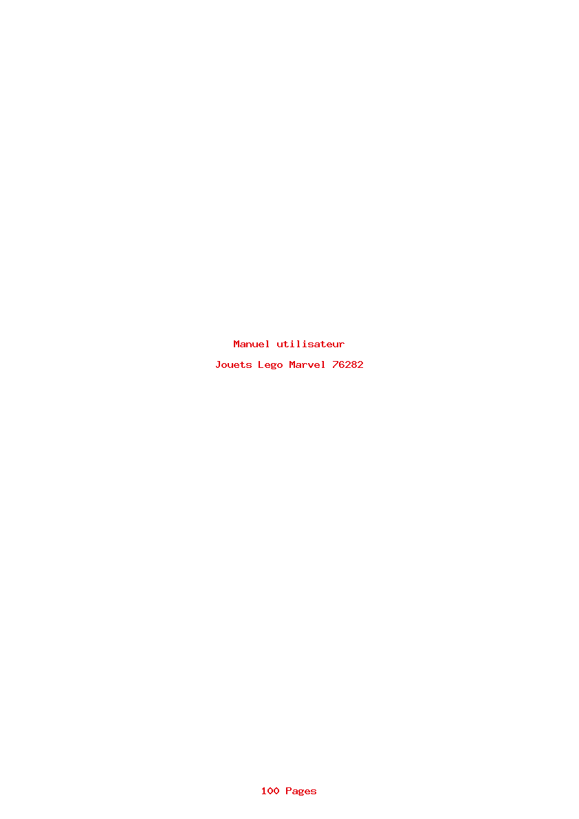 Page 1 de la notice Manuel utilisateur Lego Marvel 76282