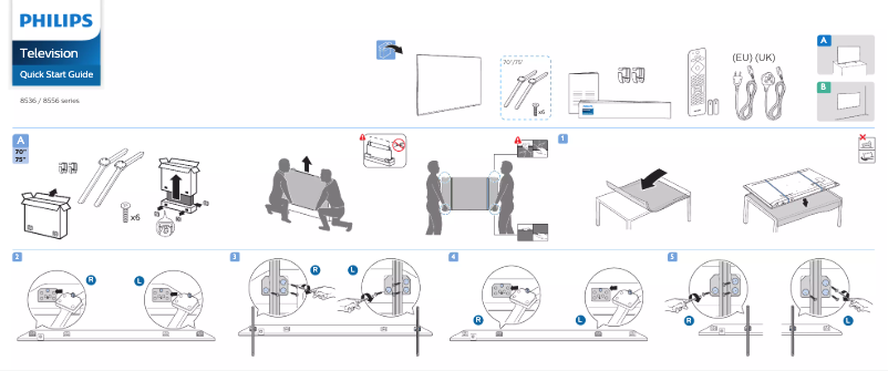 Page n°1 - Guide de démarrage rapide Philips 75PUS8536