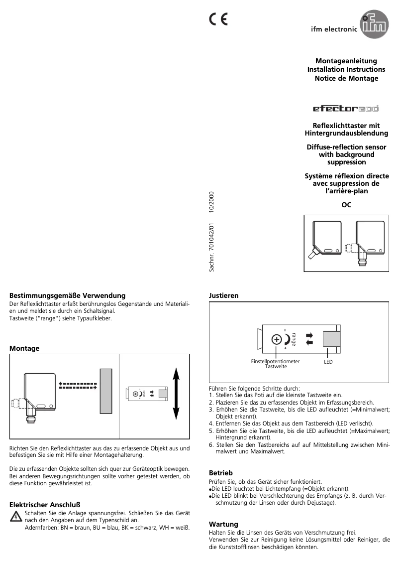Page 1 de la notice Manuel utilisateur IFM OC5229