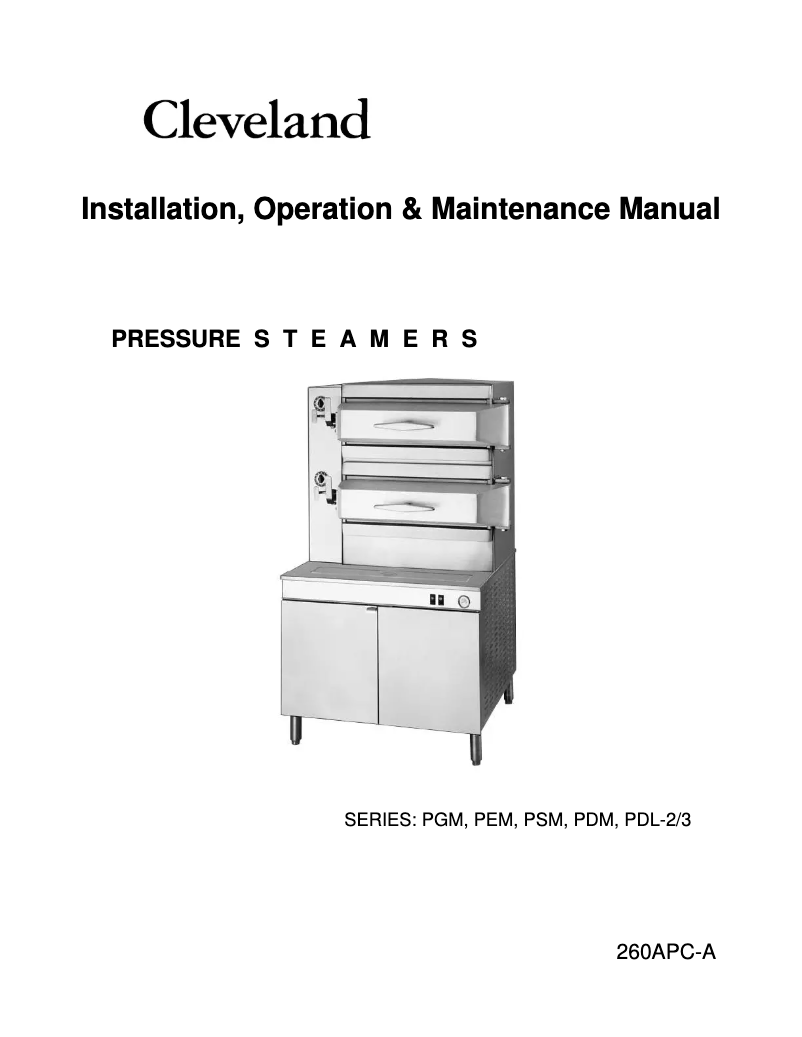 Page 1 of the manual User Manual Cleveland PEM242