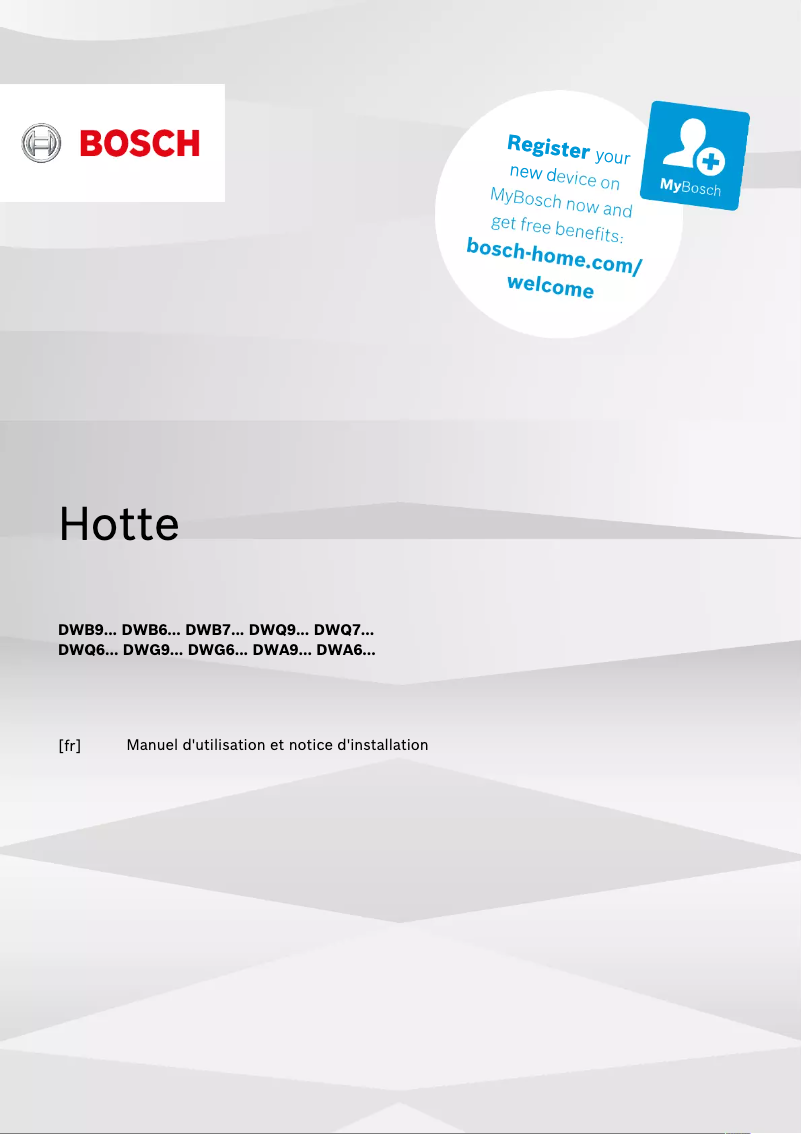 Page 1 de la notice Manuel utilisateur Bosch DWB94BC50