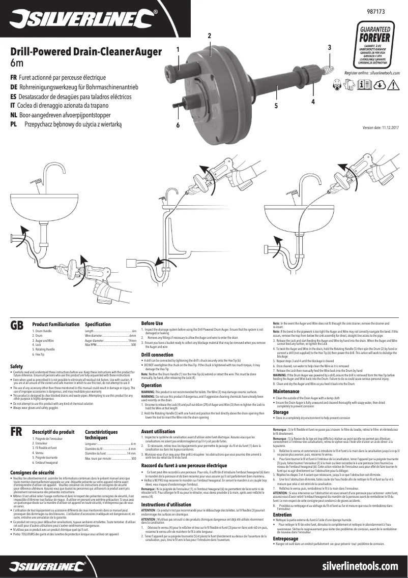 Page 1 de la notice Manuel utilisateur Silverline 987173