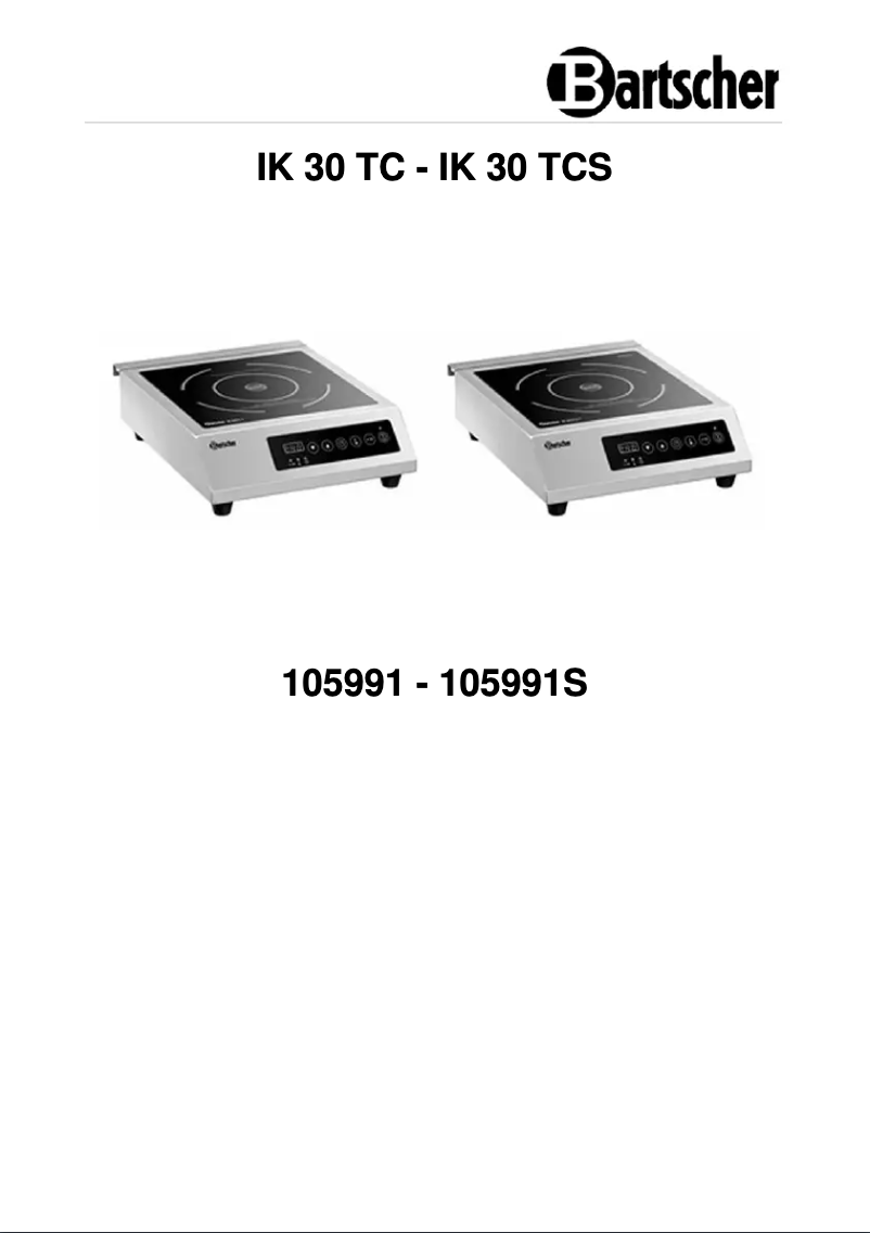 Página 1 del manual Manual de usuario Bartscher IK 30TC