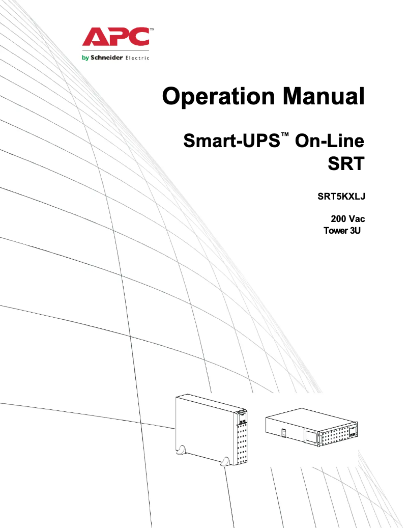 Page 1 de la notice Manuel utilisateur APC Smart-UPS On-Line SRT5KXLJ