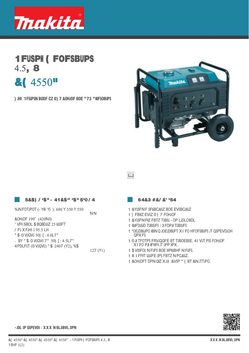 Página 1 del manual Ficha técnica Makita EG4550A