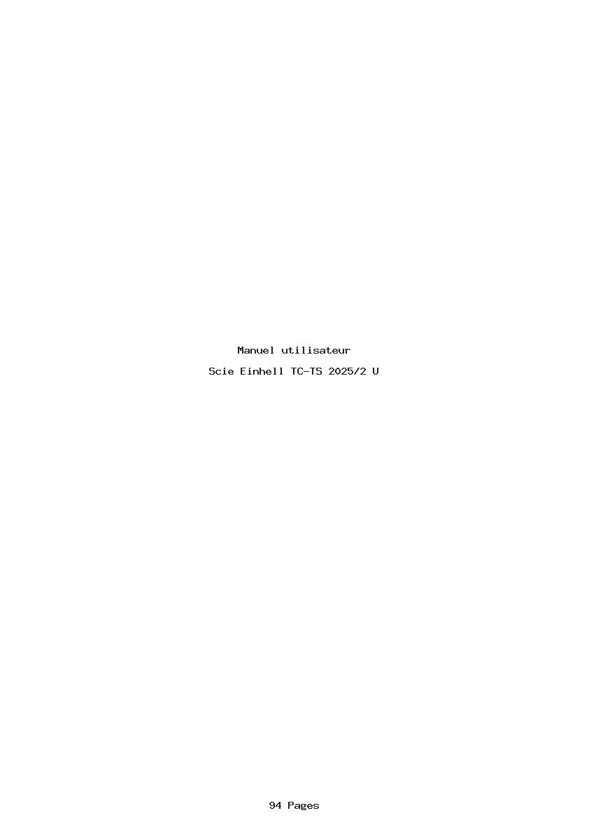 Page 1 de la notice Manuel utilisateur Einhell TC-TS 2025/2 U