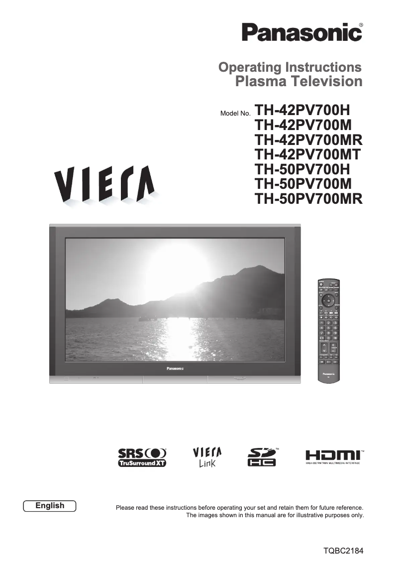 Page 1 de la notice Manuel utilisateur Panasonic Viera TH-42PV700H