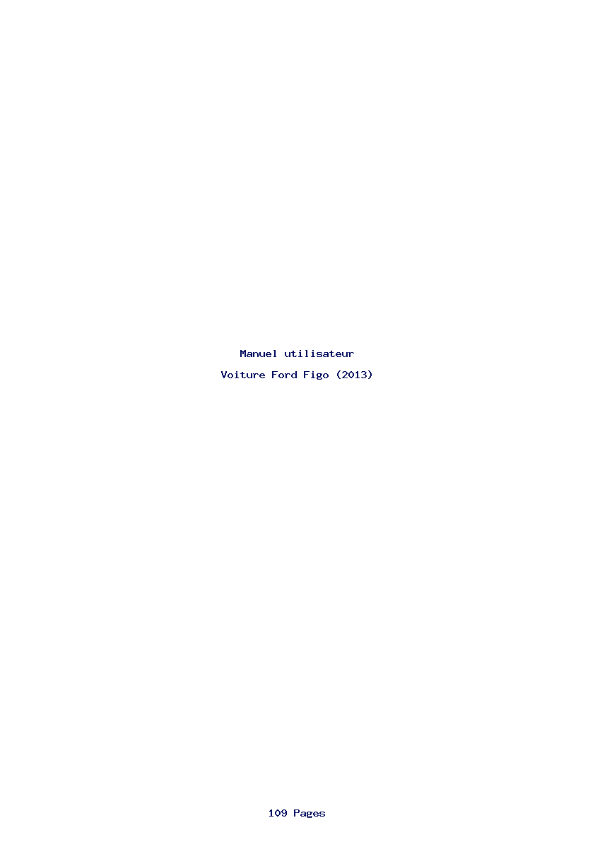Page 1 de la notice Manuel utilisateur Ford Figo (2013)