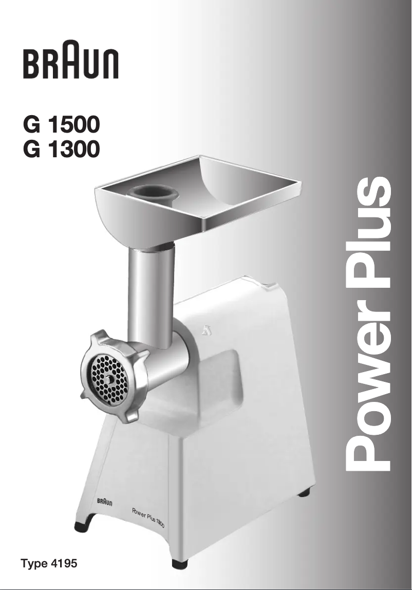 Page 1 de la notice Manuel utilisateur Braun Multiquick 3 Fleischwolf G 1300
