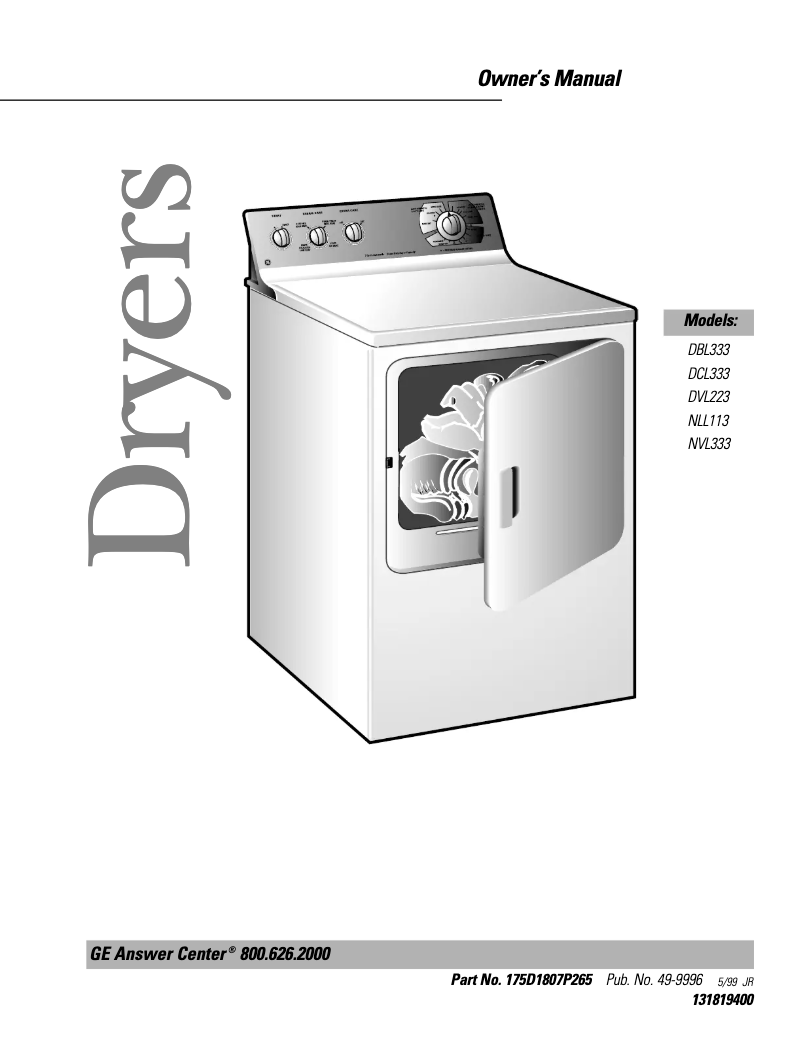 Página 1 del manual Manual de uso y mantenimiento Hotpoint NVL333GYWW