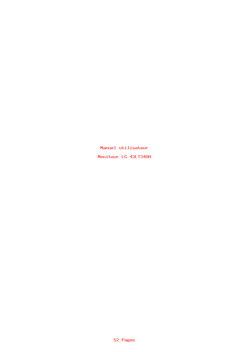 Page 1 de la notice Manuel utilisateur LG 43LT340H
