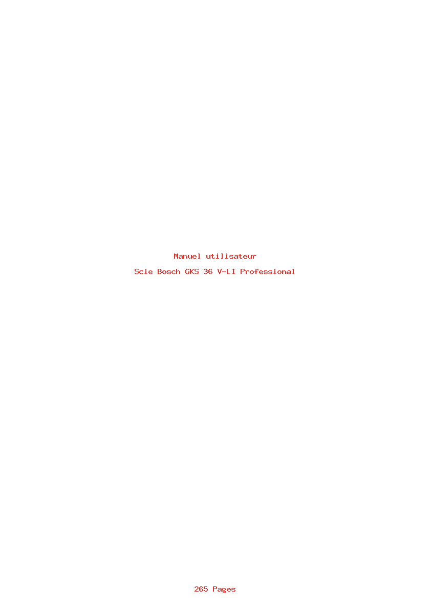 Page 1 de la notice Manuel utilisateur Bosch GKS 36 V-LI Professional
