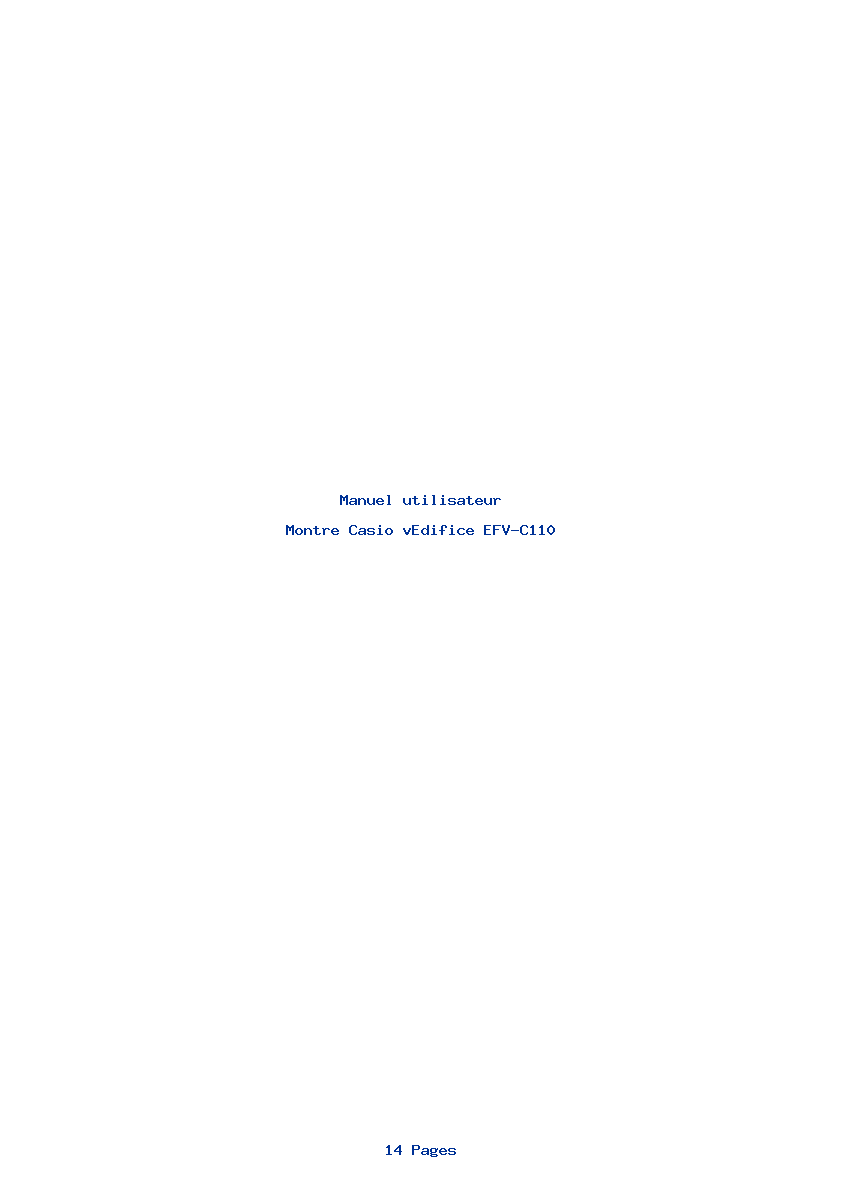 Page 1 de la notice Manuel utilisateur Casio vEdifice EFV-C110