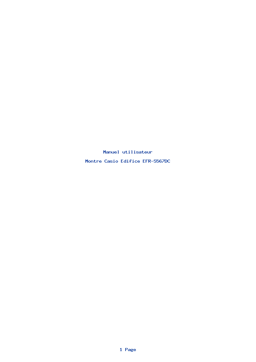 Page 1 de la notice Manuel utilisateur Casio Edifice EFR-S567DC