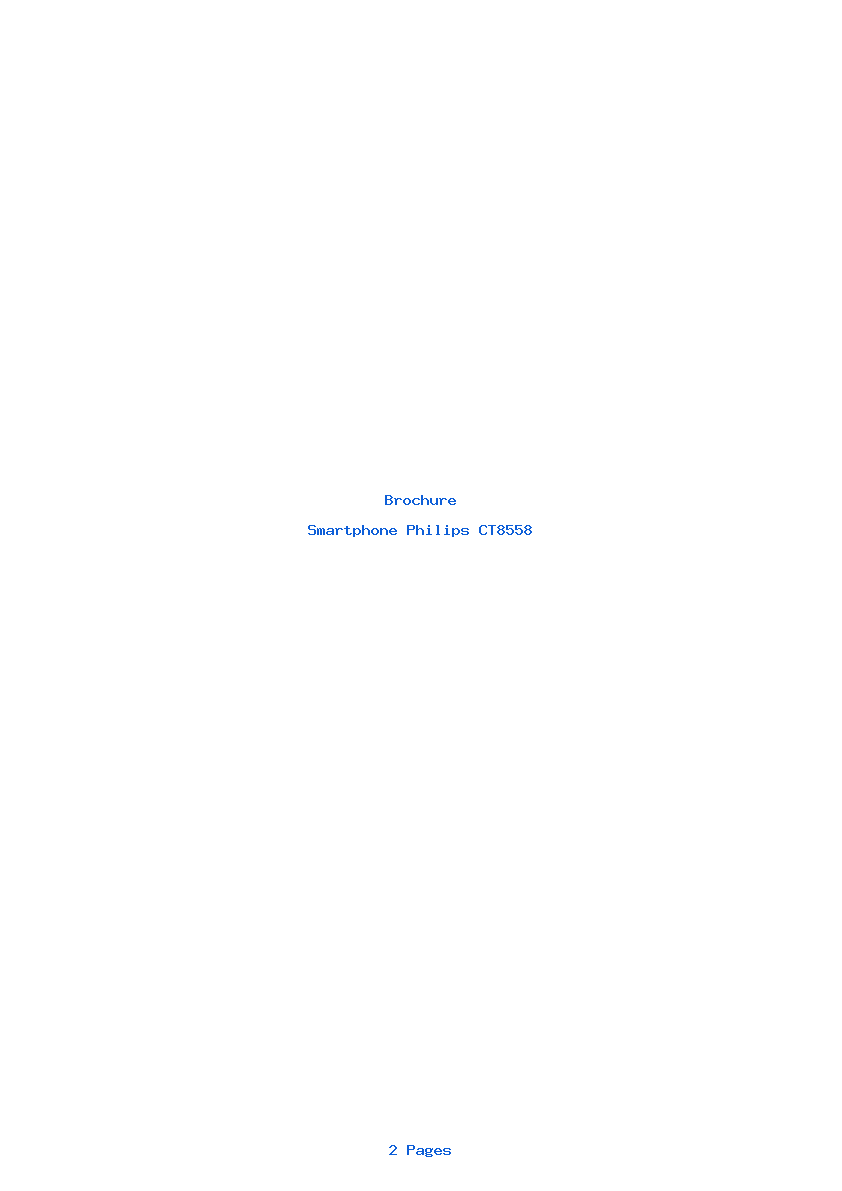 Page 1 de la notice Brochure Philips CT8558