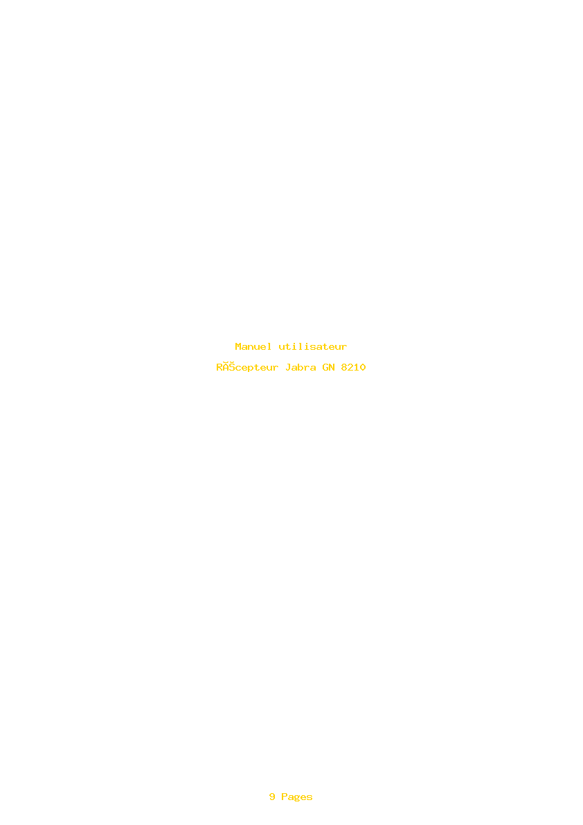 Page 1 de la notice Manuel utilisateur Jabra GN 8210