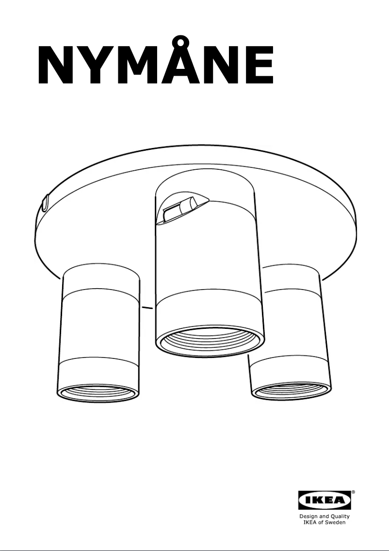 Page 1 de la notice Manuel utilisateur Ikea NYMANE (3 spots)