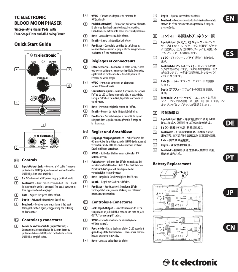 Page 1 de la notice Manuel utilisateur TC Electronic Blood Moon Phaser