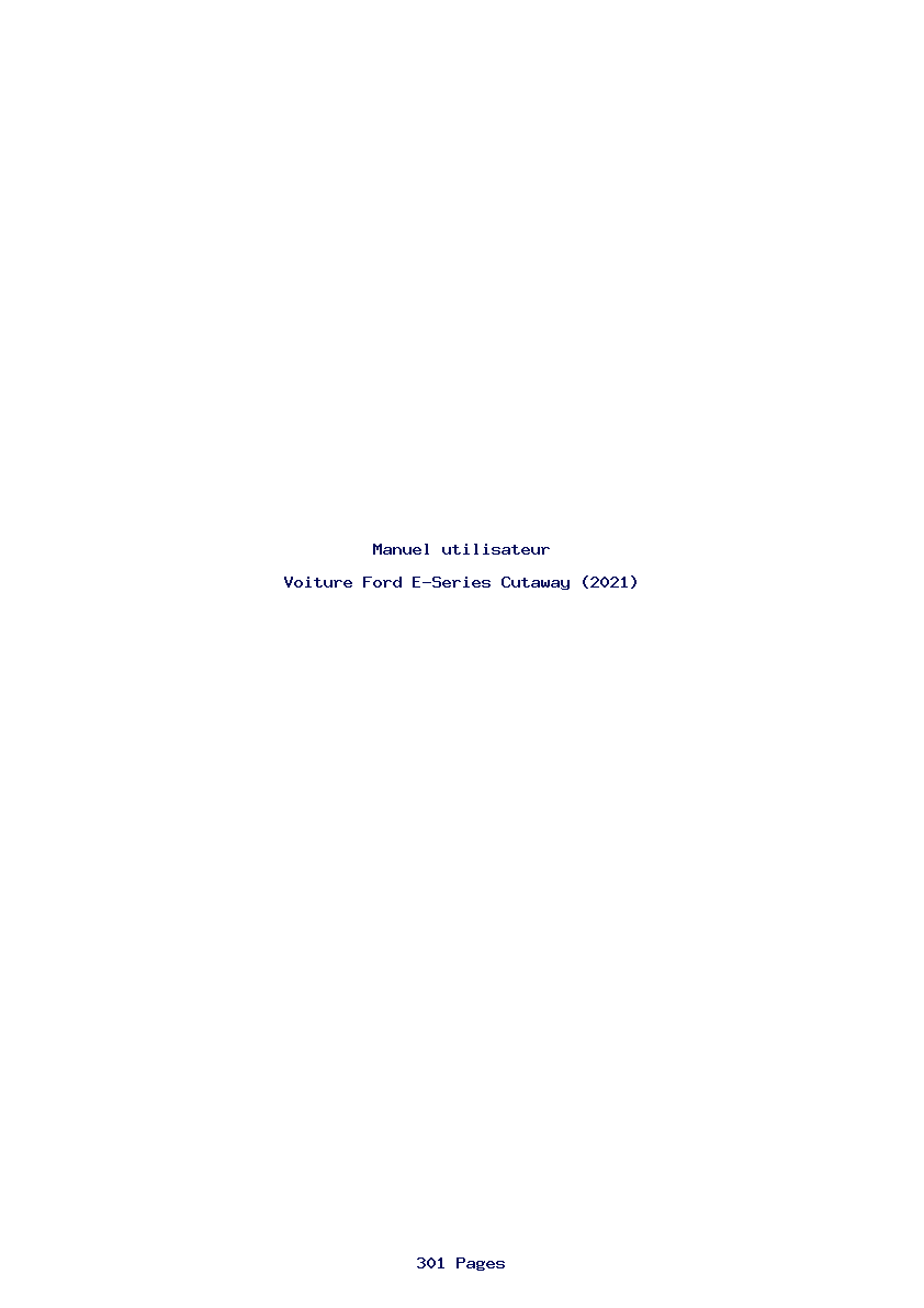Page 1 de la notice Manuel utilisateur Ford E-Series Cutaway (2021)