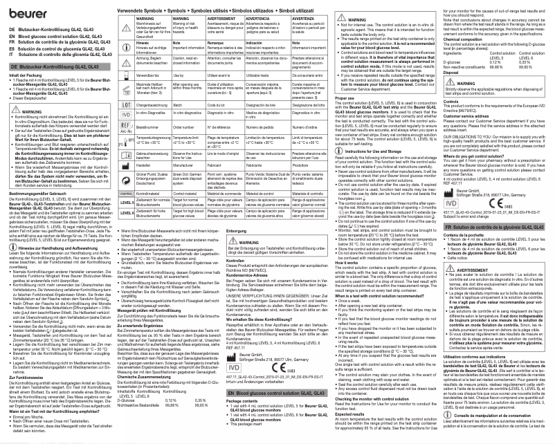 Página 1 del manual Manual de usuario Beurer GL 42