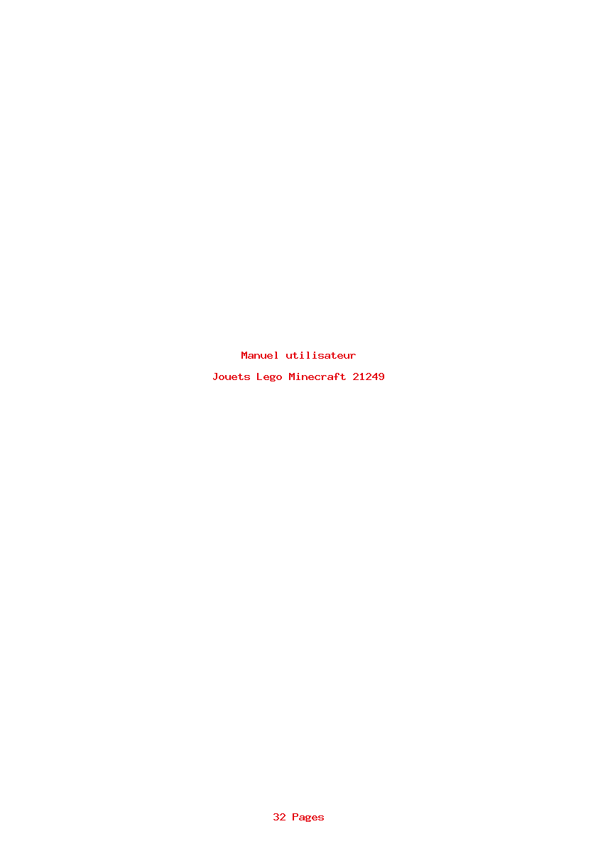 Page 1 de la notice Manuel utilisateur Lego Minecraft 21249