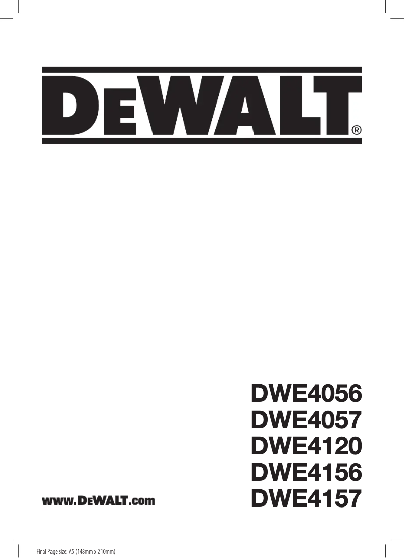 Página 1 del manual Manual de usuario DeWalt DWE4157
