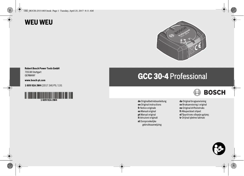 Page 1 de la notice Manuel utilisateur Bosch GCC 30-4 Professional