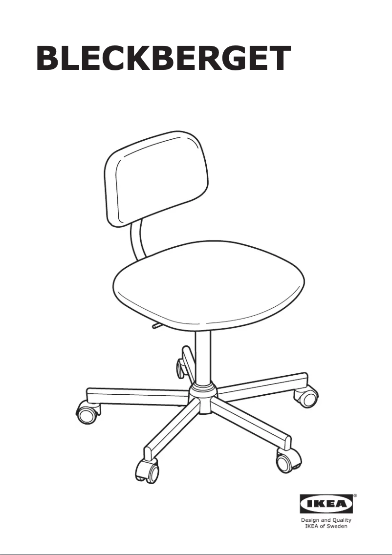 Page 1 de la notice Instructions / montage Ikea BLECKBERGET