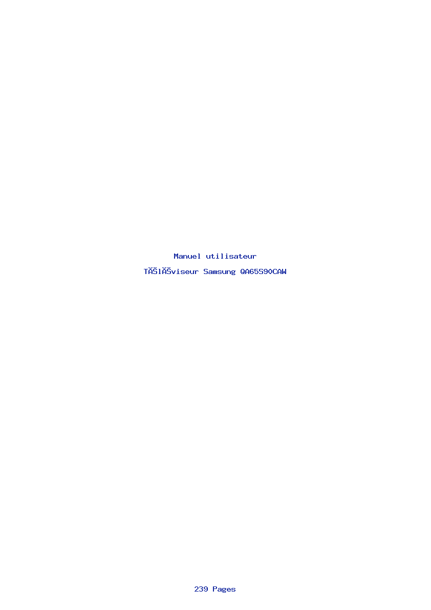 Page 1 de la notice Manuel utilisateur Samsung QA65S90CAW