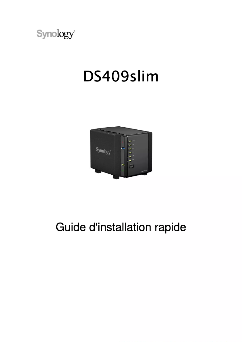 Page 1 de la notice Manuel utilisateur Synology DiskStation DS409slim