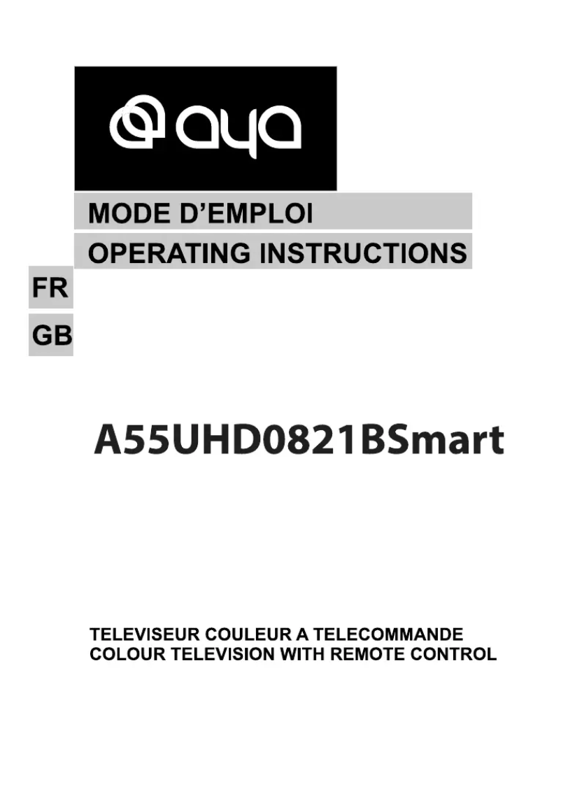 Page 1 de la notice Manuel utilisateur AYA A55UHD0821BSmart