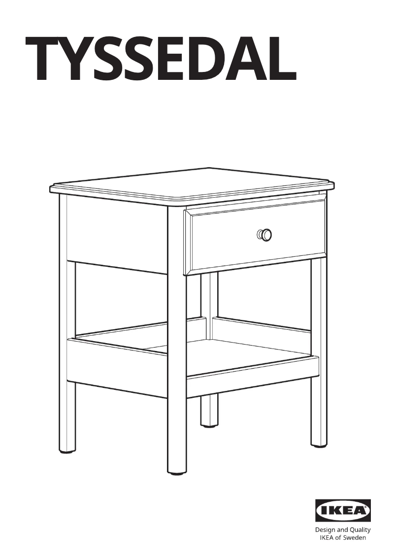 Page 1 de la notice Manuel utilisateur Ikea TYSSEDAL 603.574.74