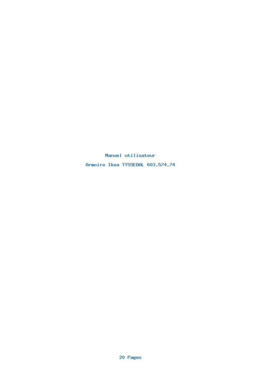 Page 1 de la notice Manuel utilisateur Ikea TYSSEDAL 603.574.74