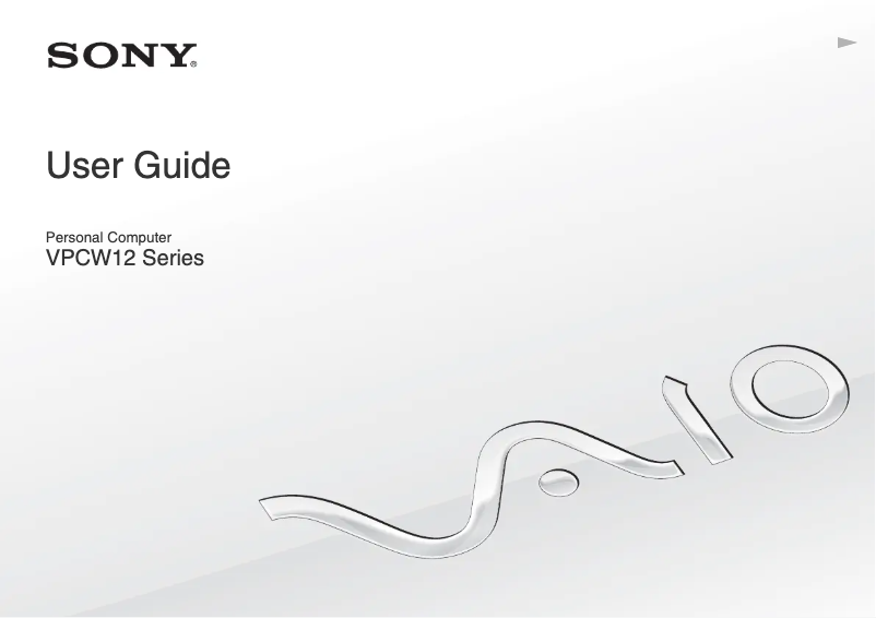 Page 1 de la notice Manuel utilisateur Sony Vaio VPCW121AX