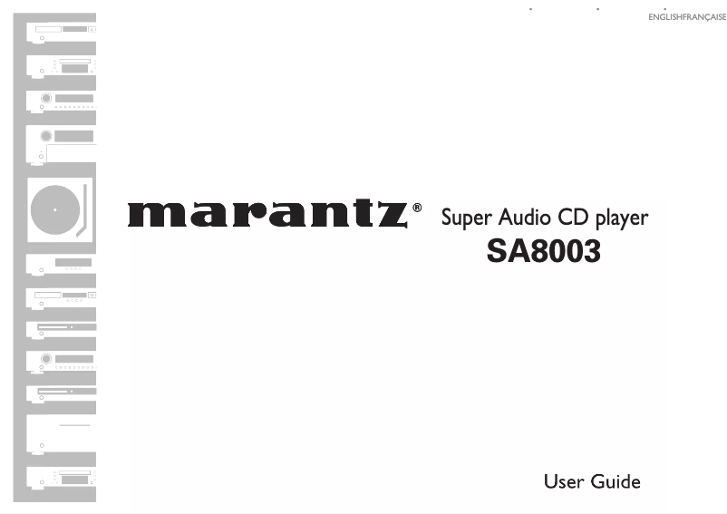 Page 1 de la notice Manuel utilisateur Marantz SA8003